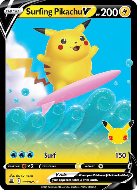 Surfing Pikachu V 008/025 - Pokemon Celebrations