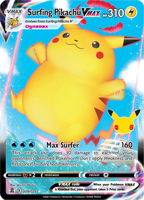 Surfing Pikachu VMAX 009/025 - Pokemon Celebrations