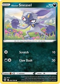 pokemon Deck Exclusives Hisuian Sneasel - 092/189 (Cosmos Holo)