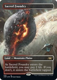 MTG Unfinity Sacred Foundry (Borderless) (Galaxy Foil)