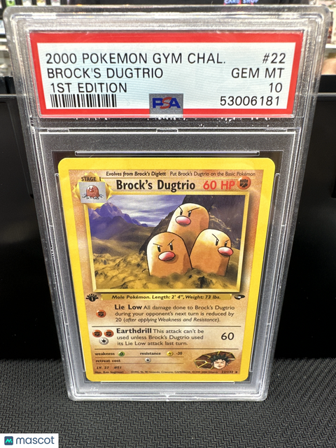 2000 PokéMon TCG Brock's Dugtrio #22 PSA 10