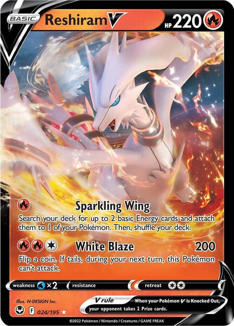 Reshiram V 024/195 - Pokemon SWSH12: Silver Tempest