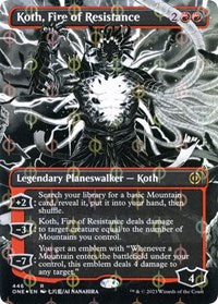 MTG Phyrexia: All Will Be One Koth, Fire of Resistance (Borderless) (Step-and-Compleat Foil)