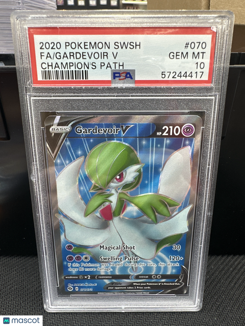 2020 Pokemon Sword & Shield Champion's Path Gardevoir V Fa #070 PSA 10