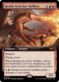 MTG Wilds of Eldraine Realm-Scorcher Hellkite (Extended Art)