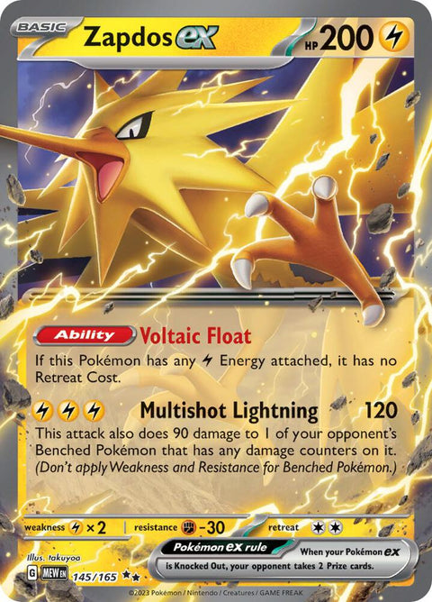 Zapdos ex - 145/165 - Pokemon SV: Scarlet & Violet 151