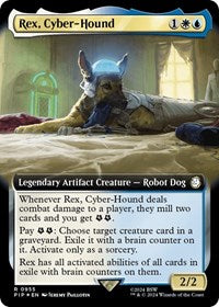 MTG Universes Beyond: Fallout Rex, Cyber-Hound (Extended Art) (Surge Foil)