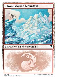 MTG Mystery Booster 2 Snow-Covered Mountain (White Border)