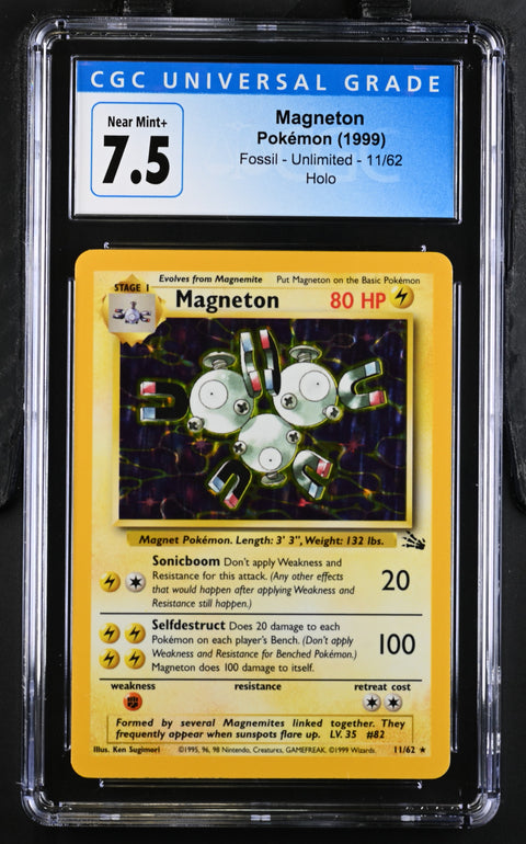 Pokémon 1999 Fossil - Unlimited #11/62 Magneton CGC 7.5