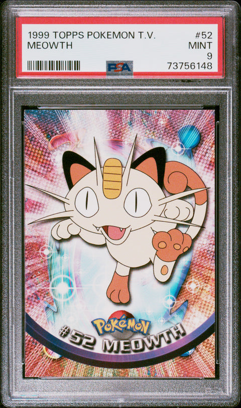 1999 Topps Pokemon Tv #52 Meowth PSA 9