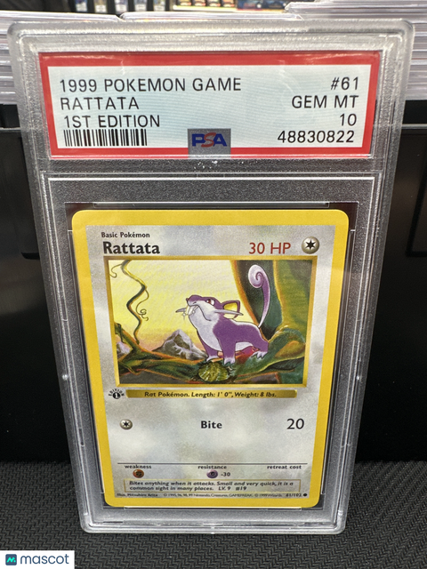 1999 PokéMon TCG Rattata #61 PSA 10