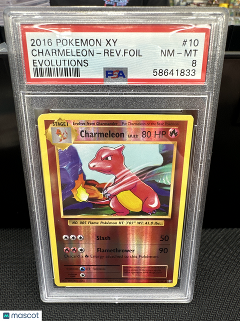 2016 PokéMon TCG Charmeleon-Rev. Foil #10 PSA 8