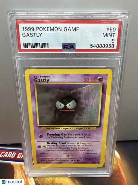 1999 PokéMon TCG Gastly #50 PSA 9