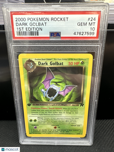 2000 PokéMon TCG Dark Golbat #24 PSA 10