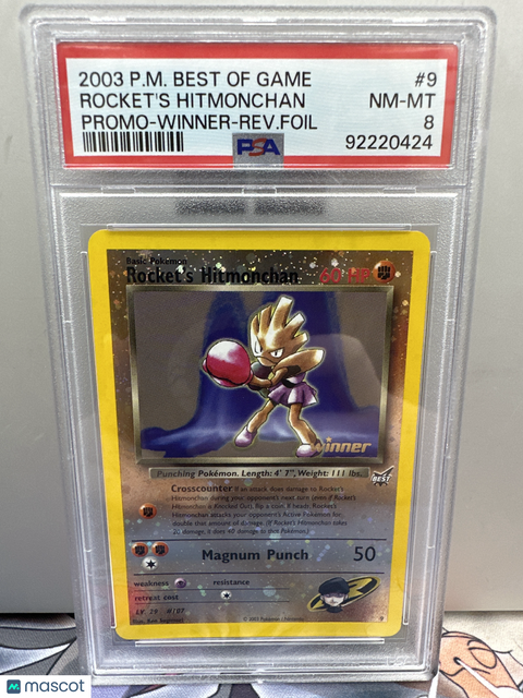 2003 PokéMon TCG Rocket's Hitmonchan #9 PSA 8