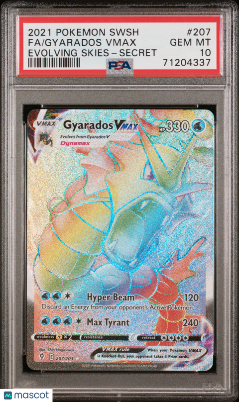 2021 PokéMon TCG Gyarados Vmax #207 PSA 10