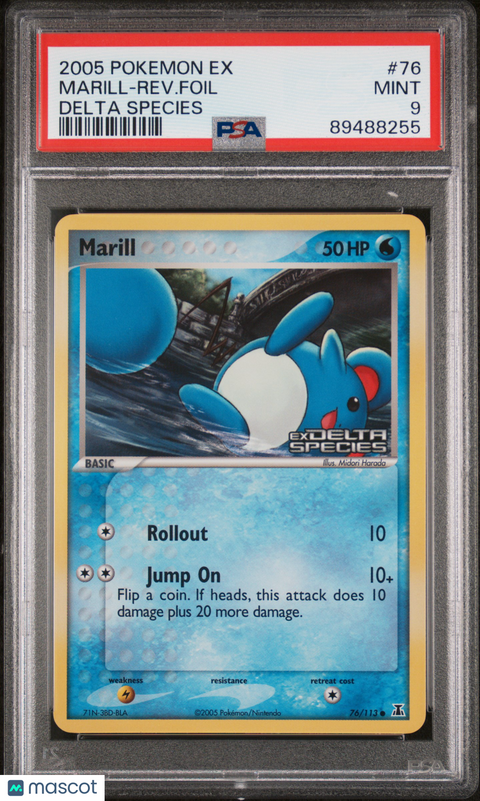 2005 PokéMon TCG Marill-Rev. Foil #76 PSA 9