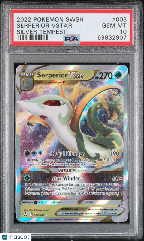 2022 PokéMon TCG Serperior Vstar #008 PSA 10