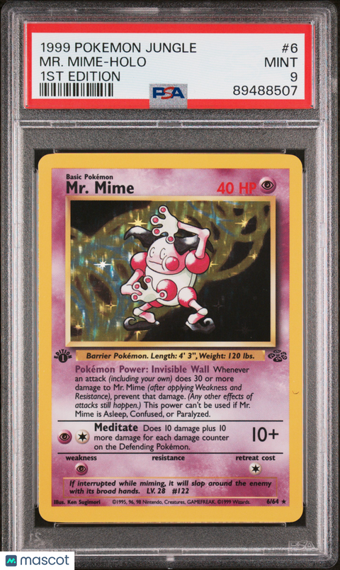 1999 PokéMon TCG MR. Mime #6 PSA 9