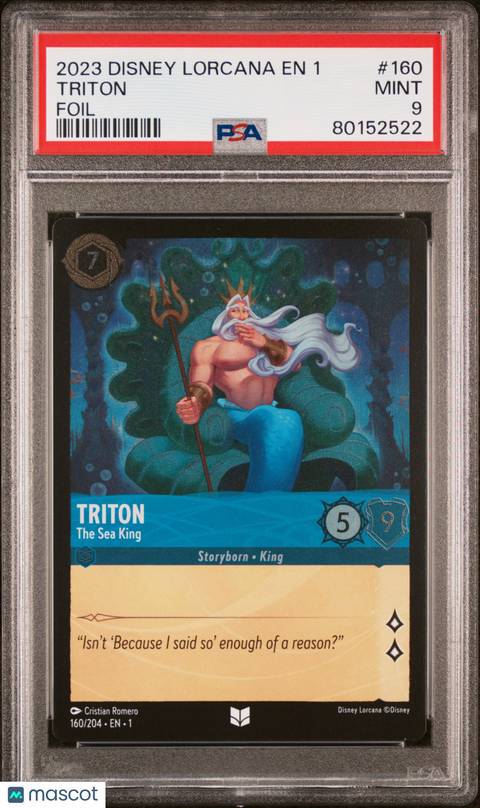 2023 Disney Lorcana TCG Triton #160 PSA 9