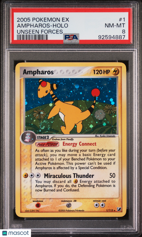 2005 PokéMon TCG Ampharos #1 PSA 8