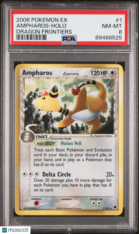 2006 PokéMon TCG Ampharos #1 PSA 8