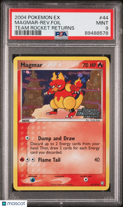 2004 PokéMon TCG Magmar-Rev. Foil #44 PSA 9