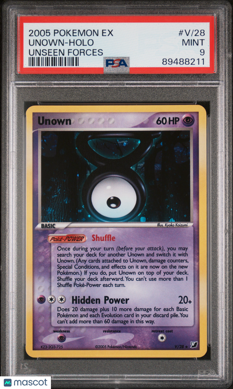 2005 PokéMon TCG Unown #V/28 PSA 9