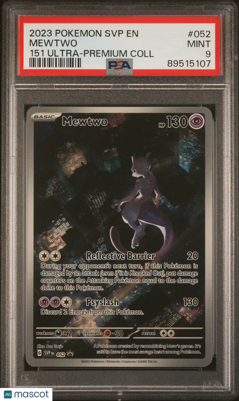 2023 PokéMon TCG Mewtwo #052 PSA 9