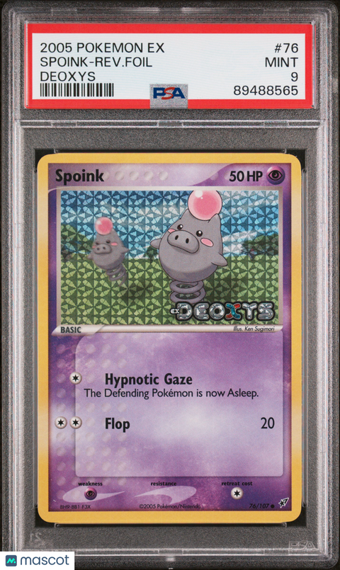 2005 PokéMon TCG Spoink-Rev. Foil #76 PSA 9