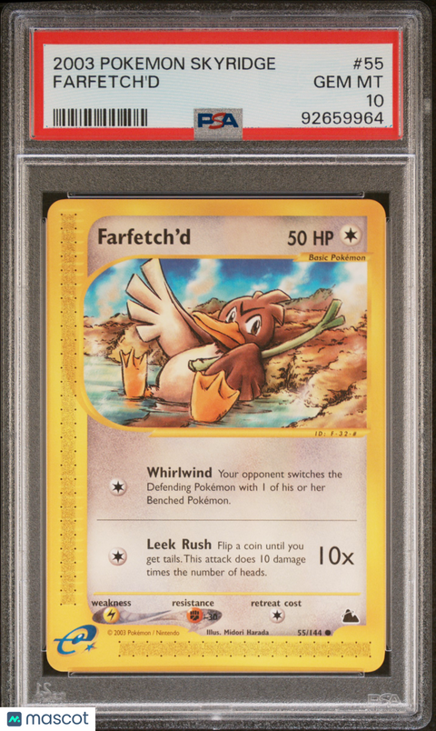 2003 PokéMon TCG Farfetch'd #55 PSA 10