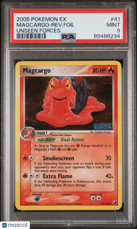 2005 PokéMon TCG Magcargo-Rev. Foil #41 PSA 9