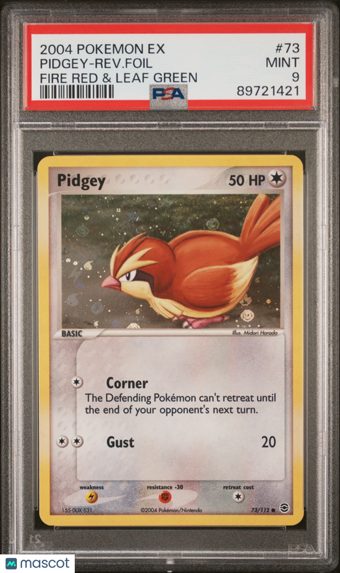 2004 PokéMon TCG Pidgey-Rev. Foil #73 Greek PSA 9