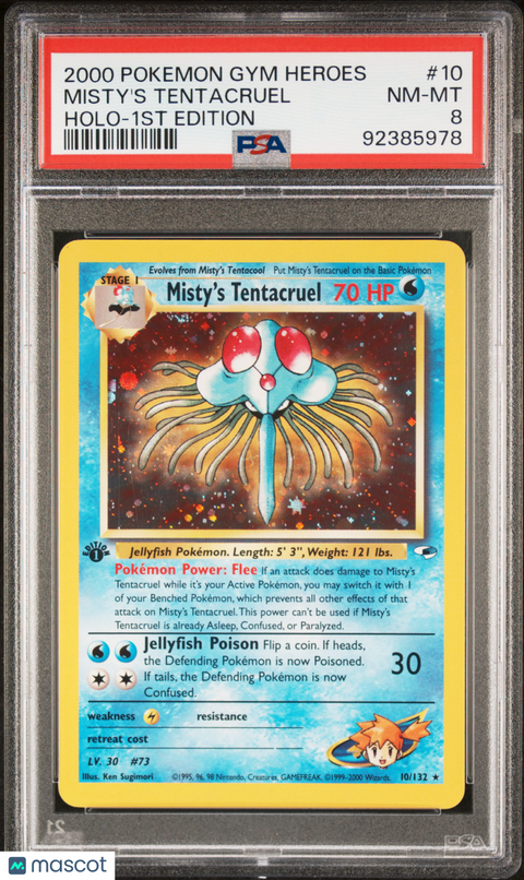 2000 Pokémon TCG Misty's Tentacruel #10 PSA 8