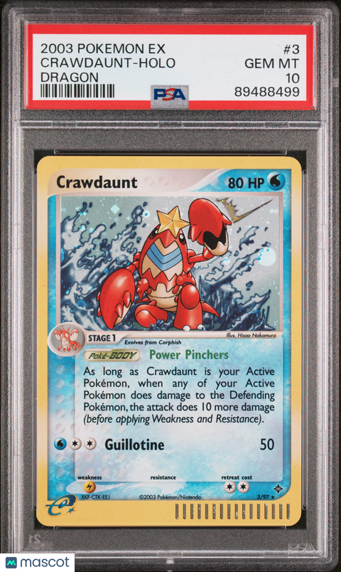 2003 PokéMon TCG Crawdaunt #3 PSA 10