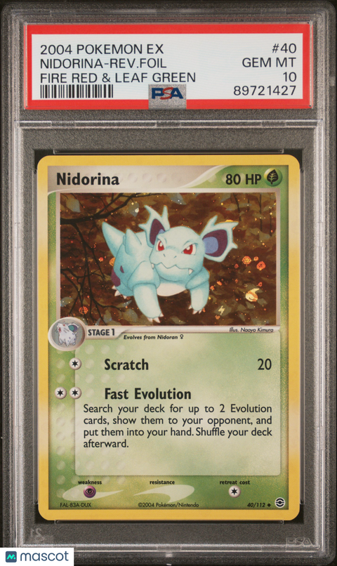 2004 PokéMon TCG Nidorina-Rev. Foil #40 Greek PSA 10