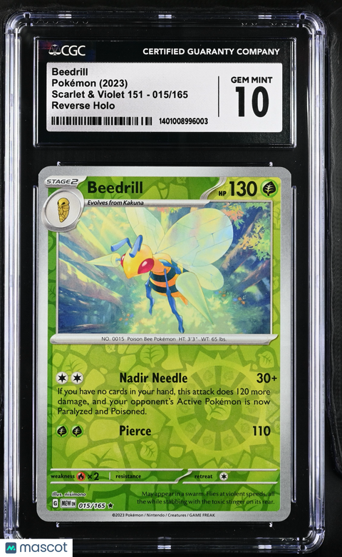 2023 Pokémon Beedrill #015/165 English CGC 10