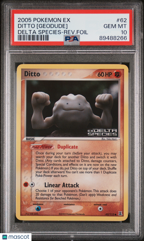 2005 PokéMon TCG Ditto [Geodude] #62 PSA 10