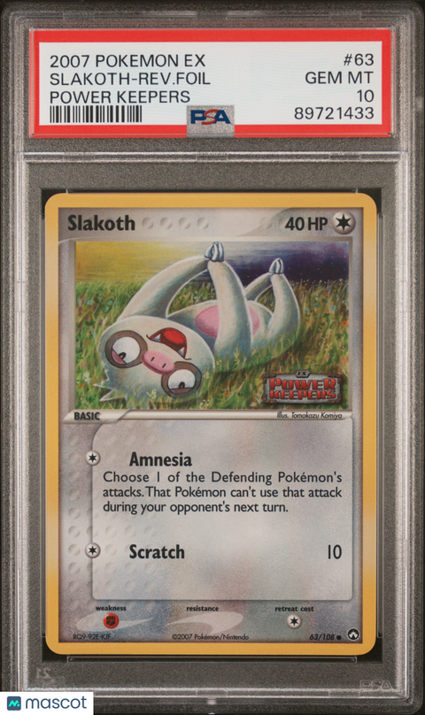 2007 PokéMon TCG Slakoth-Rev. Foil #63 PSA 10