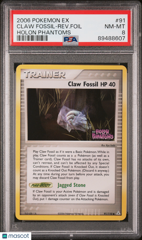 2006 PokéMon TCG Claw Fossil-Rev. Foil #91 PSA 8