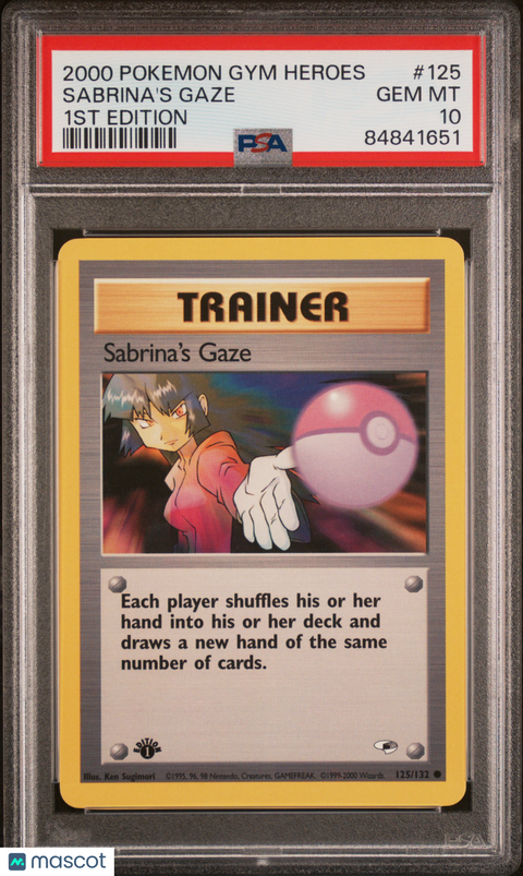 2000 Gym Heroes TCG Sabrina's Gaze #125 PSA 10