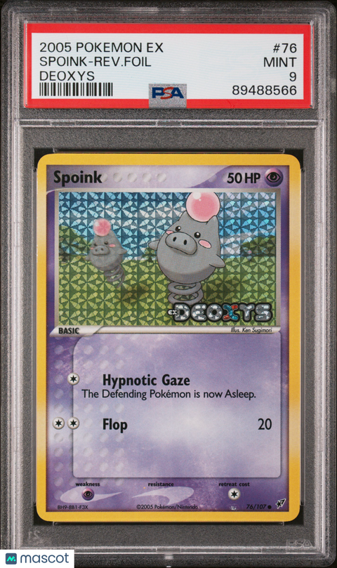 2005 PokéMon TCG Spoink-Rev. Foil #76 PSA 9