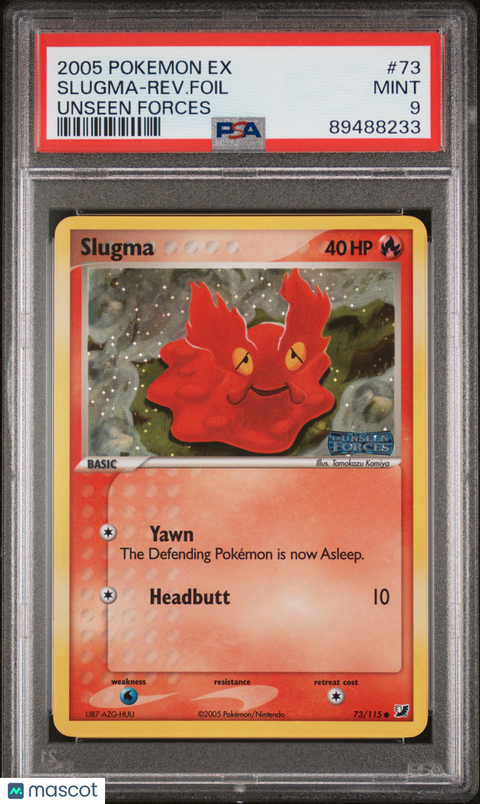 2005 PokéMon TCG Slugma-Rev. Foil #73 PSA 9