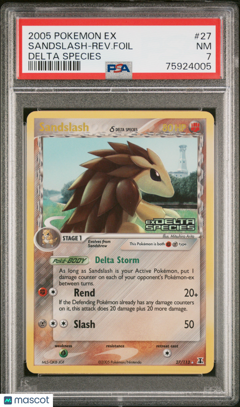 2005 PokéMon TCG Sandslash-Rev. Foil #27 PSA 7