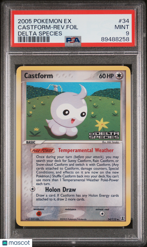 2005 PokéMon TCG Castform-Rev. Foil #34 PSA 9