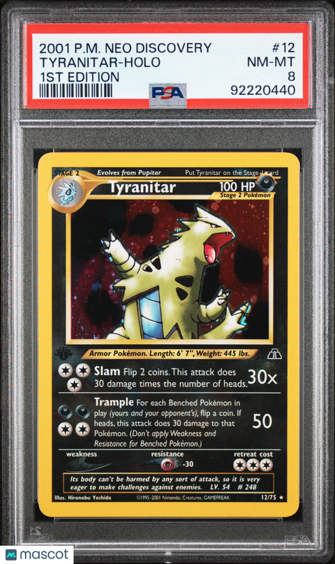 2001 PokéMon TCG Tyranitar #12 PSA 8