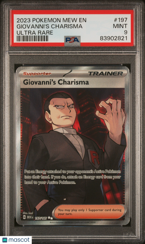 2023 PokéMon TCG Giovanni's Charisma #197 PSA 9