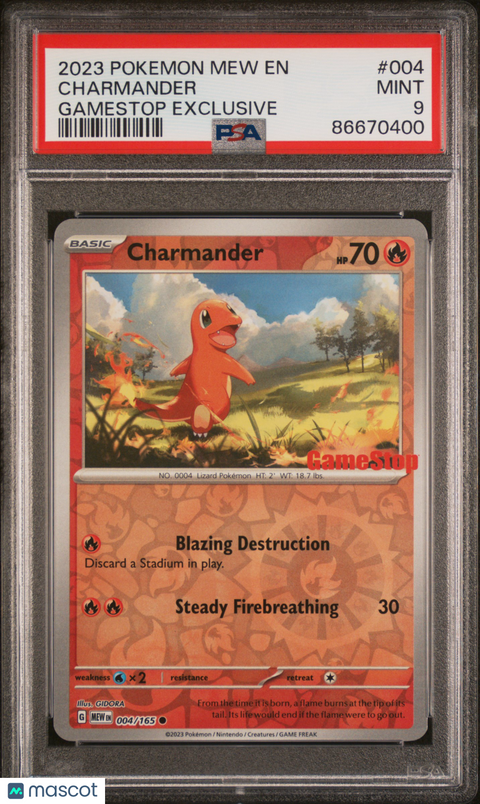 2023 PokéMon TCG Charmander #004 PSA 9