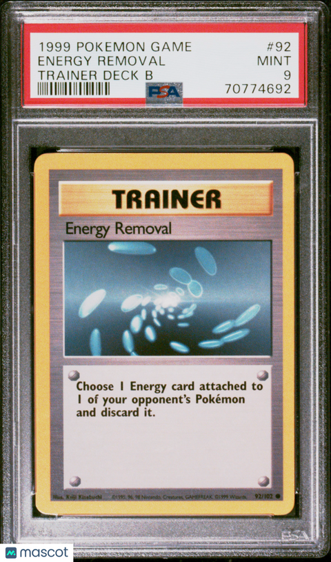 1999 PokéMon TCG Energy Removal #92 PSA 9