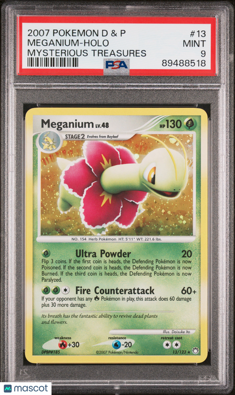 2007 PokéMon TCG Meganium #13 PSA 9